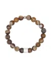 Tateossian Agate Beaded Bracelet In Brown