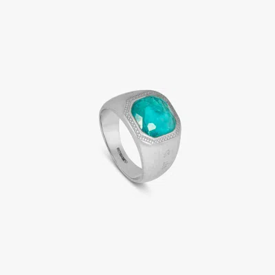 Tateossian Apatite Signet Ring In Sterling Silver - S In Metallic
