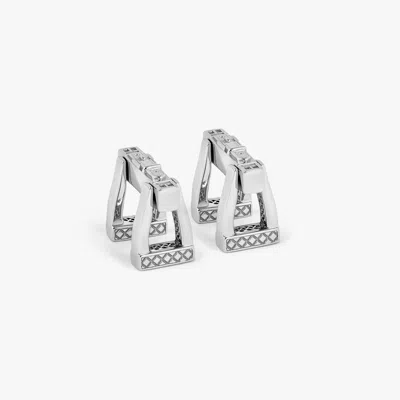 Tateossian Ascot Cufflinks In Rhodium-plated Silver