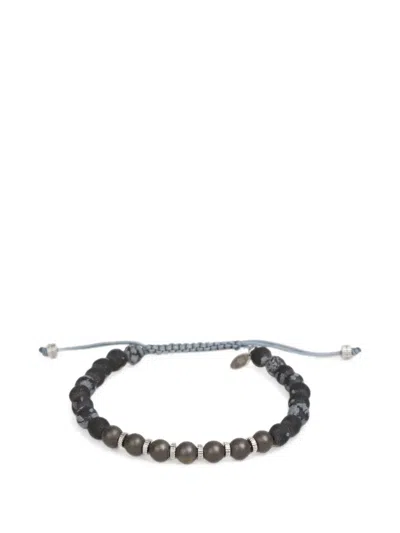 Tateossian Beaded Drawstring Bracelet In Black