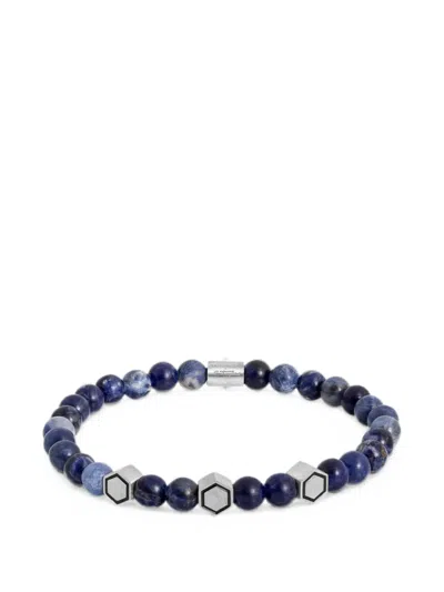 Tateossian Beaded Hexagonal-detail Bracelet In Blue