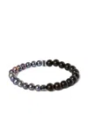 Tateossian Beaded Pearl Bracelet In Black