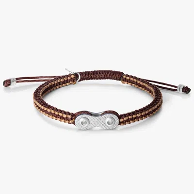 Tateossian Bici Chain Macrame Bracelet In Brown