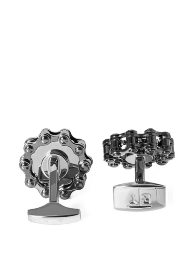 Tateossian Bici Gear Chain-link Cufflinks In Silver