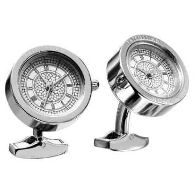 Pre-owned Tateossian Big Ben Watch Cufflinks In Stainless Steel In Multi