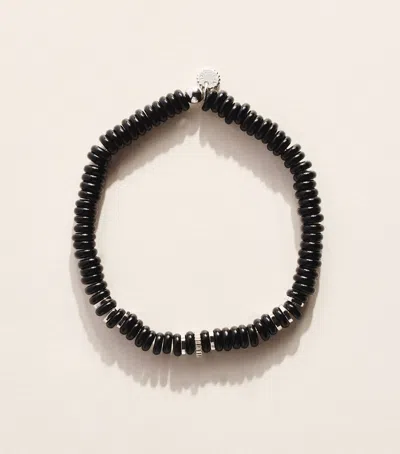 Tateossian Black Agate Disc Bracelet