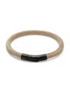 TATEOSSIAN BLACK IP PLATED STAINLESS STEEL & SUEDE BRACELET