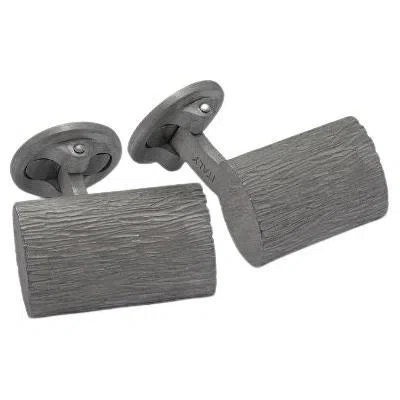 Pre-owned Tateossian Black Rhodium Plated Sterling Silver Graffiato Cufflinks