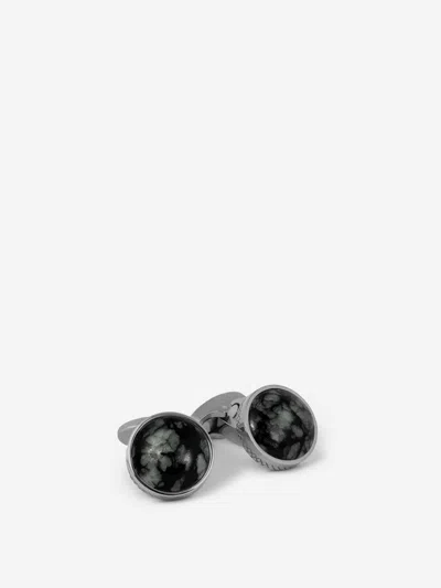 Tateossian Blue Lace Agate Cufflinks In Black