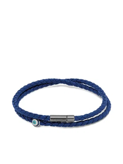 TATEOSSIAN BRAIDED-LEATHER EVIL-EYE BRACELET