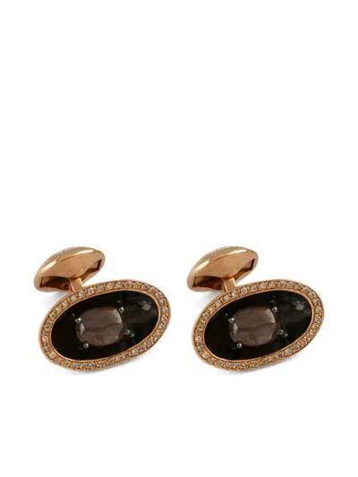 Tateossian Brown Diamond Cufflinks In Pink