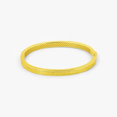 Tateossian Buckingham Rope Hinge Cuff Bangle In Yellow Gold Plated Silver - M