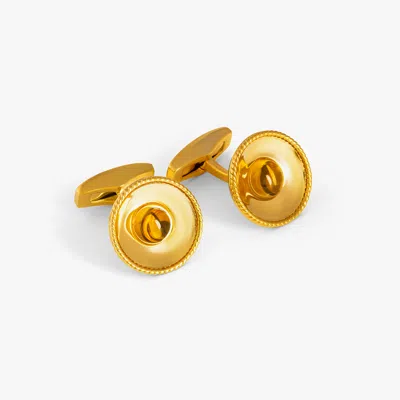 Tateossian Cable Bowl Cufflinks In Yellow Gold Plated Silver With Citrine