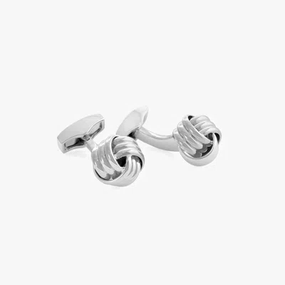Tateossian Cable Knot Cufflinks In Silver Palladium Plated