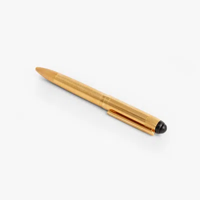 Tateossian Cabochon Ribbed Ip Gold Ballpoint Pen With Black Onyx