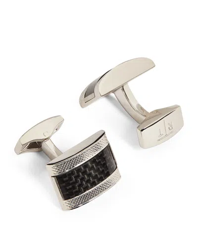 Tateossian Carbon Fibre D-shape Cufflinks In Black