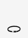 Tateossian Leather Carbon Pop Braided Bracelet In Black