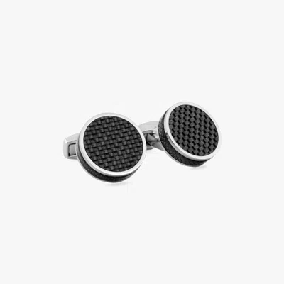 Tateossian Carbon Tablet Cufflinks With Palladium Plated & Carbon Fibre