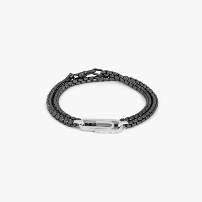 Tateossian Catena Contrast Bracelet With Rhodium Plated Silver Paperclip - M