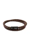 Tateossian Chelsea Braided-leather Bracelet In Brown