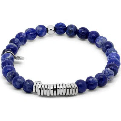 Tateossian Classic Discs Beaded Bracelet In Blue
