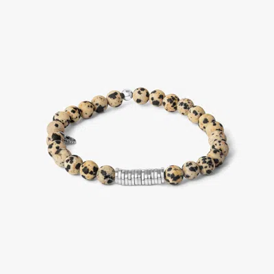 Tateossian Classic Discs Beaded Bracelet With Dalmation Jasper - L