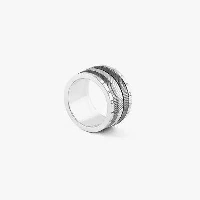 Tateossian Classic Texture Sterling Silver Ring - L