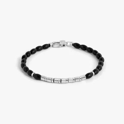 Tateossian Coffee Bamboo Bracelet In Black Agate - L