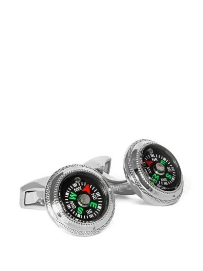 Tateossian Compass Cufflinks In Silver