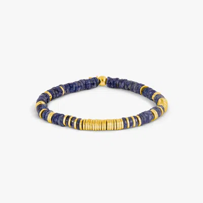 Tateossian Constellation Bracelet In Yellow Gold & Sodalite - Xs In Blue