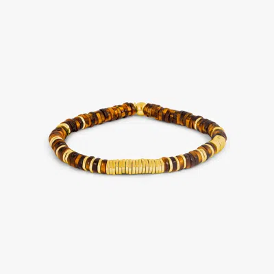 Tateossian Constellation Bracelet In Yellow Gold & Tiger Eye - Xs In Brown