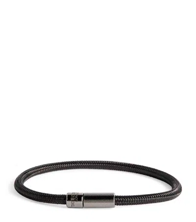 Tateossian Copper Single-wrap Braided Bracelet In Black