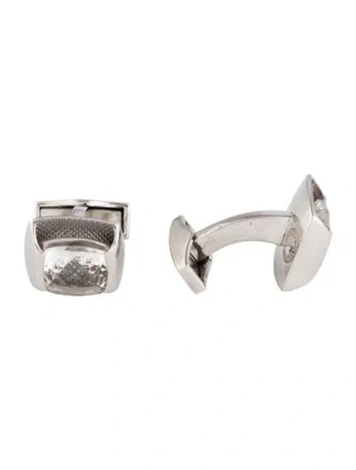 Pre-owned Tateossian Cubic Zirconia Square Cufflinks In Multi