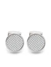 Tateossian Cufflinks Round Palladium Alutex Enamel Grey