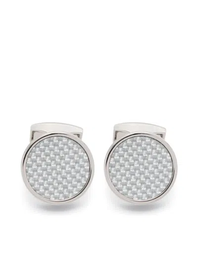 TATEOSSIAN TATEOSSIAN CUFFLINKS ROUND PALLADIUM ALUTEX ENAMEL GREY