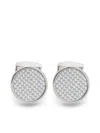Tateossian Cufflinks Round Palladium Alutex Enamel Grey In Grey
