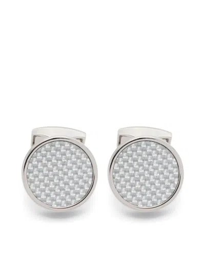 TATEOSSIAN TATEOSSIAN CUFFLINKS ROUND PALLADIUM ALUTEX ENAMEL GREY ACCESSORIES