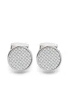 Tateossian Cufflinks Round Palladium Alutex Enamel Grey In Silver