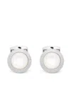 Tateossian Cufflinks Round Palladium White