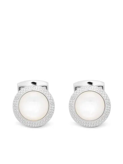 Tateossian Cufflinks Round Palladium White Accessories