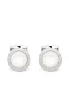 Tateossian Cufflinks Round Palladium White In Grey