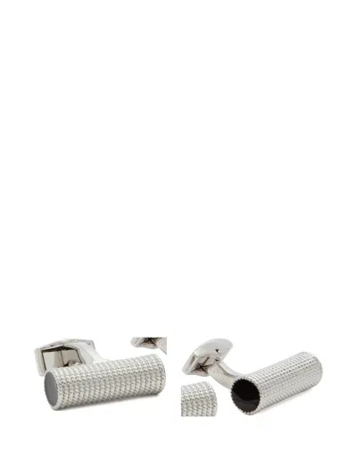 Tateossian Cylinder Rope Cufflinks In Silver