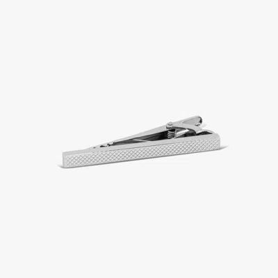Tateossian Diamond Textured Tie Clip In Sterling Silver