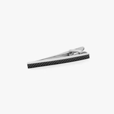 Tateossian D-shape Tie Clip With Palladium Plated Base Metal In Black
