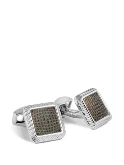 Tateossian Embossed Square Cufflinks In Metallic