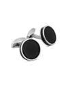 Tateossian Enamel Round Cufflinks In Black