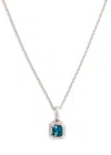 Tateossian Evil Eye Embellished Rhodium-plated Necklace In Blue