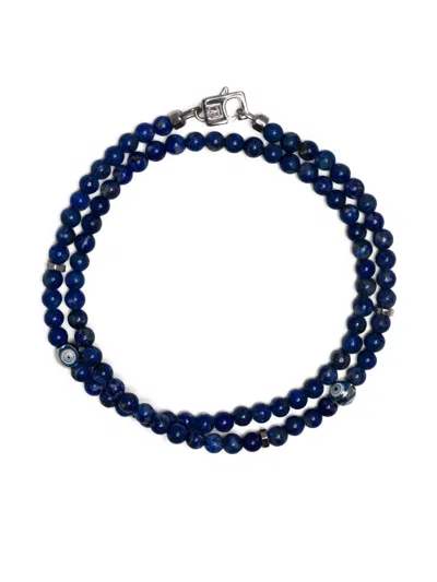 Tateossian Silver-plated Beaded Necklace In Blau
