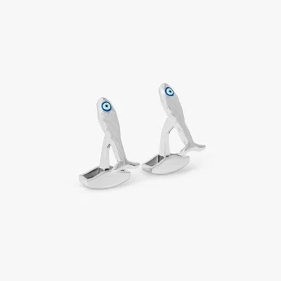 Tateossian Feng Shui Fish Cufflinks In Sterling Silver In Metallic