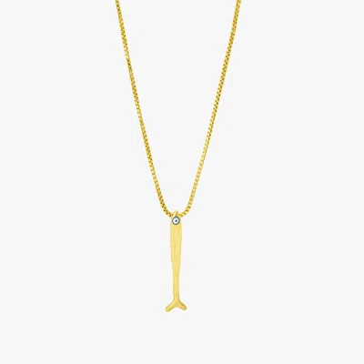 Tateossian Feng Shui Fish Necklace In Yellow Gold Plated Sterling Silver